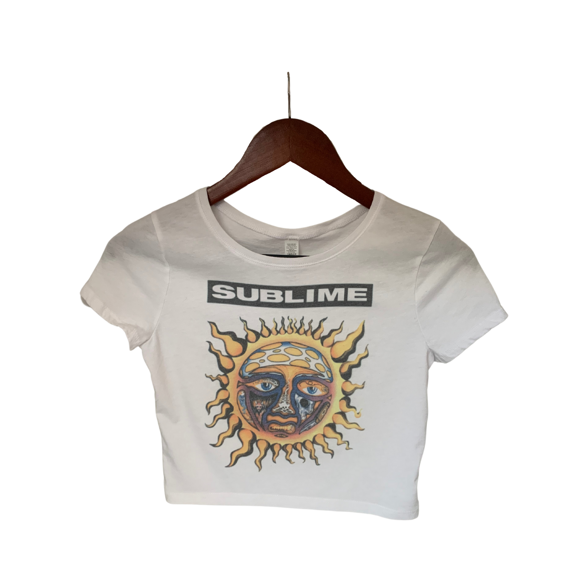 Sublime Band Tee Vintage Retro Distressed Crop Top, Short Sleeve Crop – CM  DYED